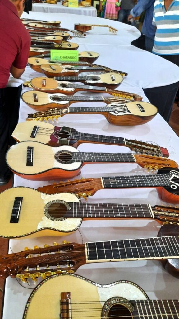 Charangos in esposizione al festival di Aiquile