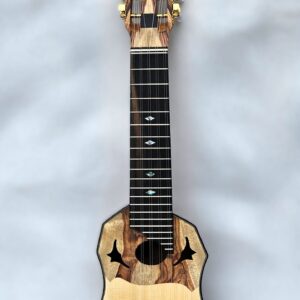 Concert charango by Leonel W. Quispe, carved mahogany body and spruce top, Humahuaca, Argentina